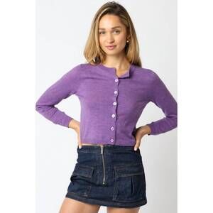 NEW OLIVACEOUS georgiana cardigan top in purple